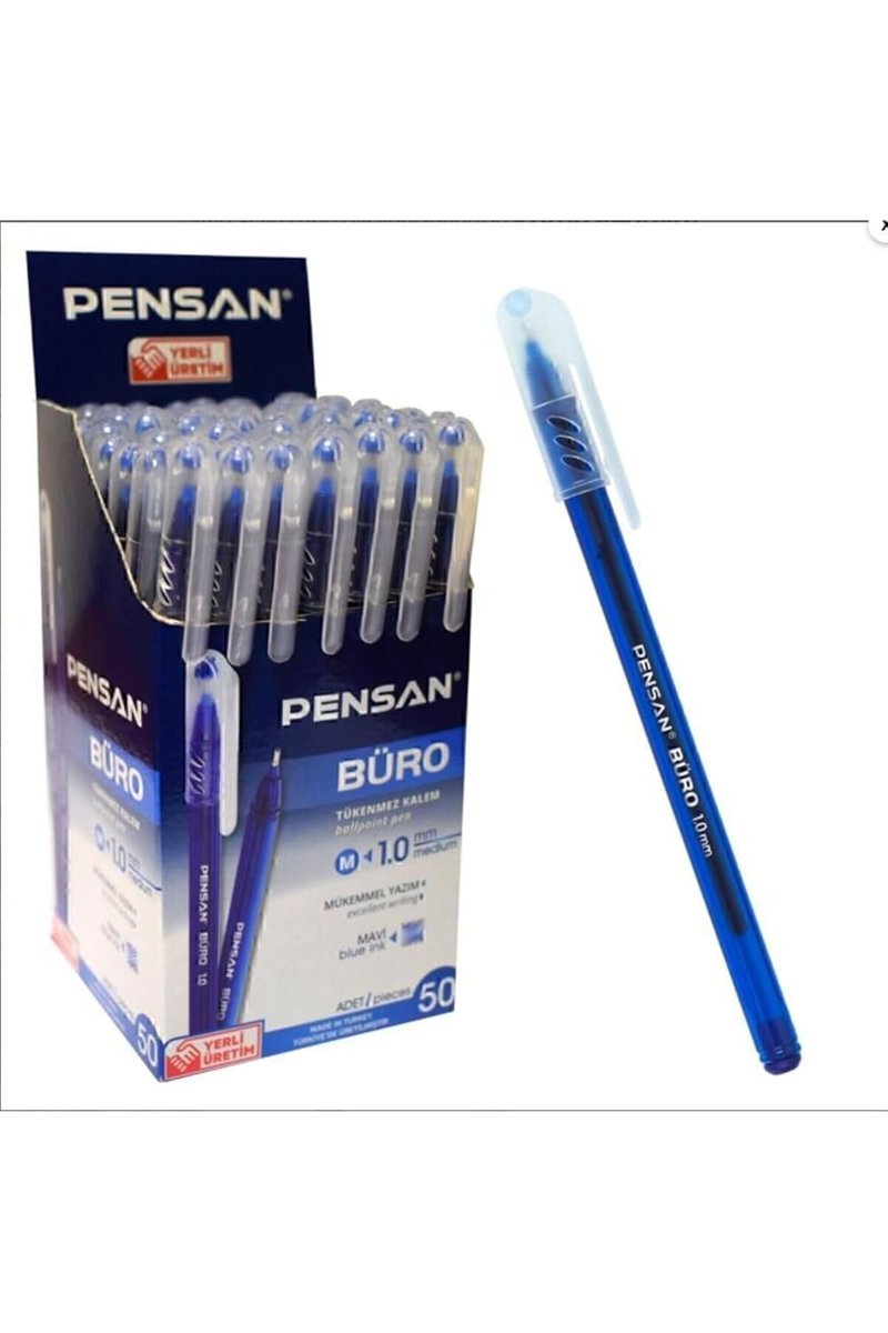 Pensan Büro 1.0 Mm Mavi Tükenmez Kalem 12 Adet Tk.k