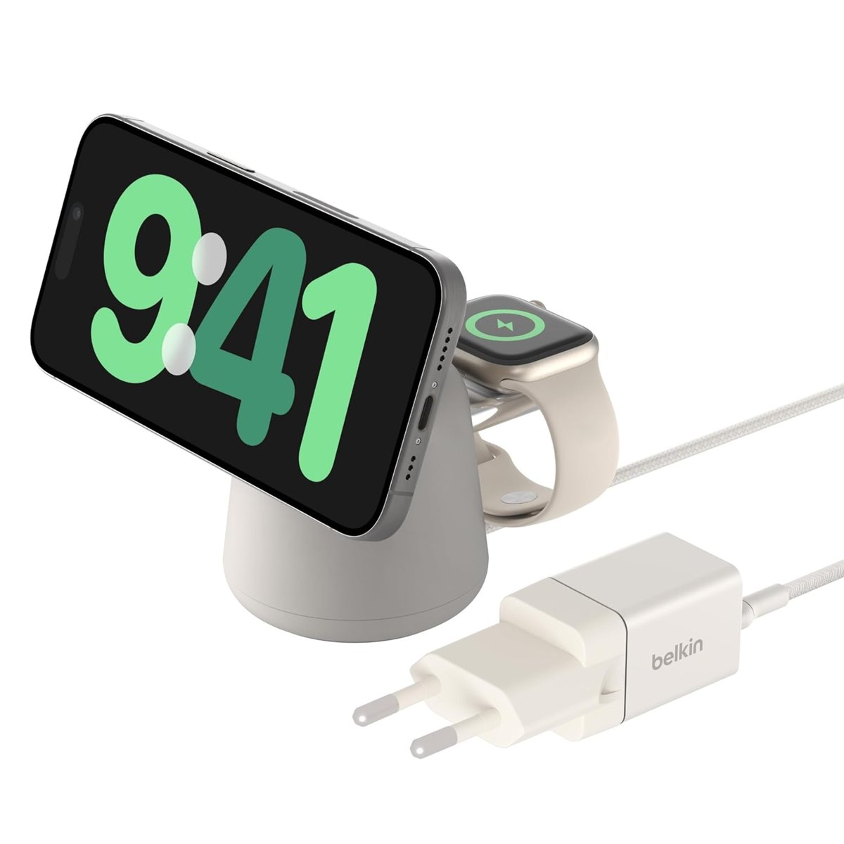 Belkin BoostCharge Pro 2'si 1 Arada Kablosuz Şarj İstasyonu