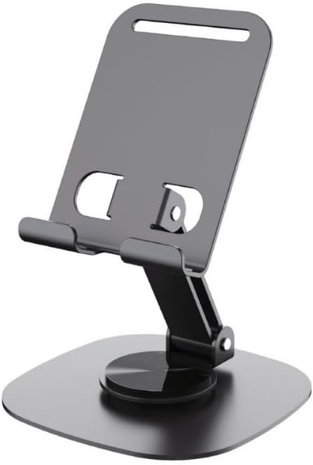 PDAteknoloji Metal 360 Dönebilen Ayarlanabilir Telefon Masa Üstü Standı Standart M-360 Üst Kısım Aşağı Yukarı ve Alt Kısım Sağa Sola 360 Derece Dönerli (Uzay Grisi)