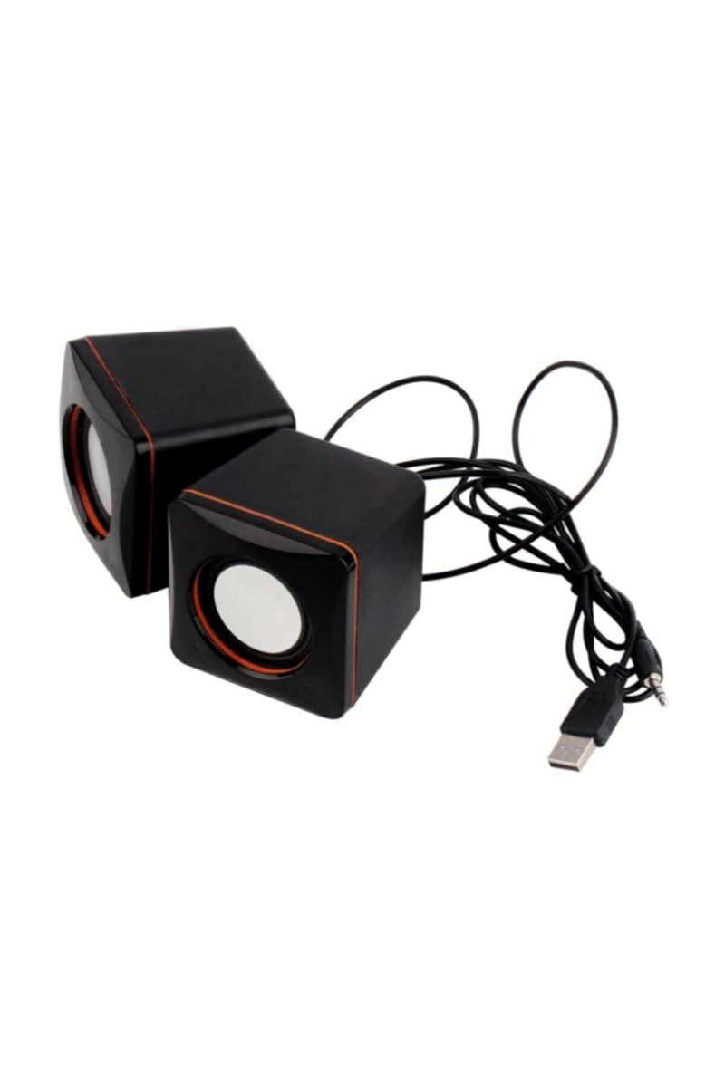 Kablolu Aux Usb Mini Multimedia Hoparlör Aux Girişli Usb Kablolu Pc Laptop Speaker Ses Sistemi 1+1