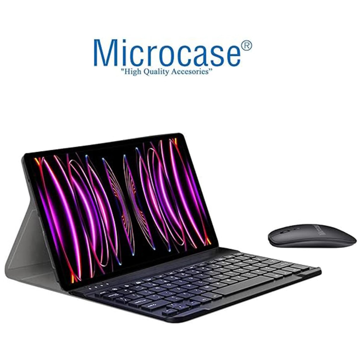 Microcase Samsung Galaxy Tab S9 11 inch Tablet Bluetooth Klavye ve Mouse + Standlı Kılıf - BKK6