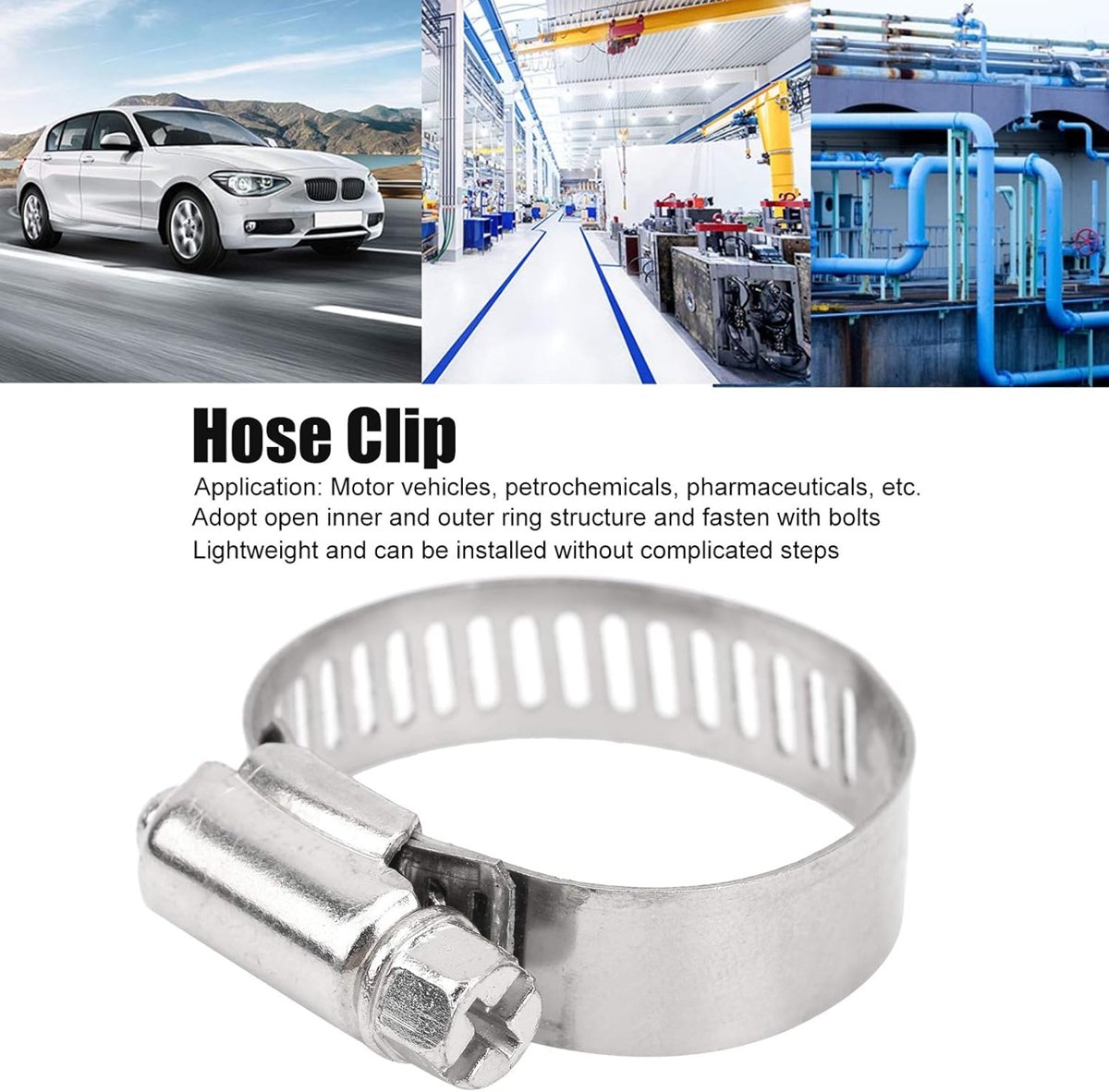 AEE® 10’lu Metal Hortum Kelepçesi Seti – 8-18 mm / 11-20 mm / 13-23 mm / 18-25 mm / 14-27 mm | Ayarlanabilir Paslanmaz Çelik Kelepçe Seti, Su – Hava – Yağ Hatları İçin