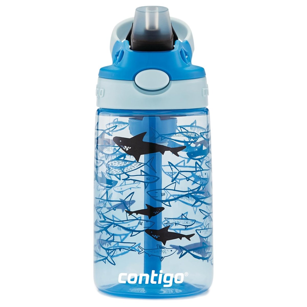 Contigo Gizmo Flip Pro Sharks Tritan Çocuk Suluğu 420 Açık Mavi