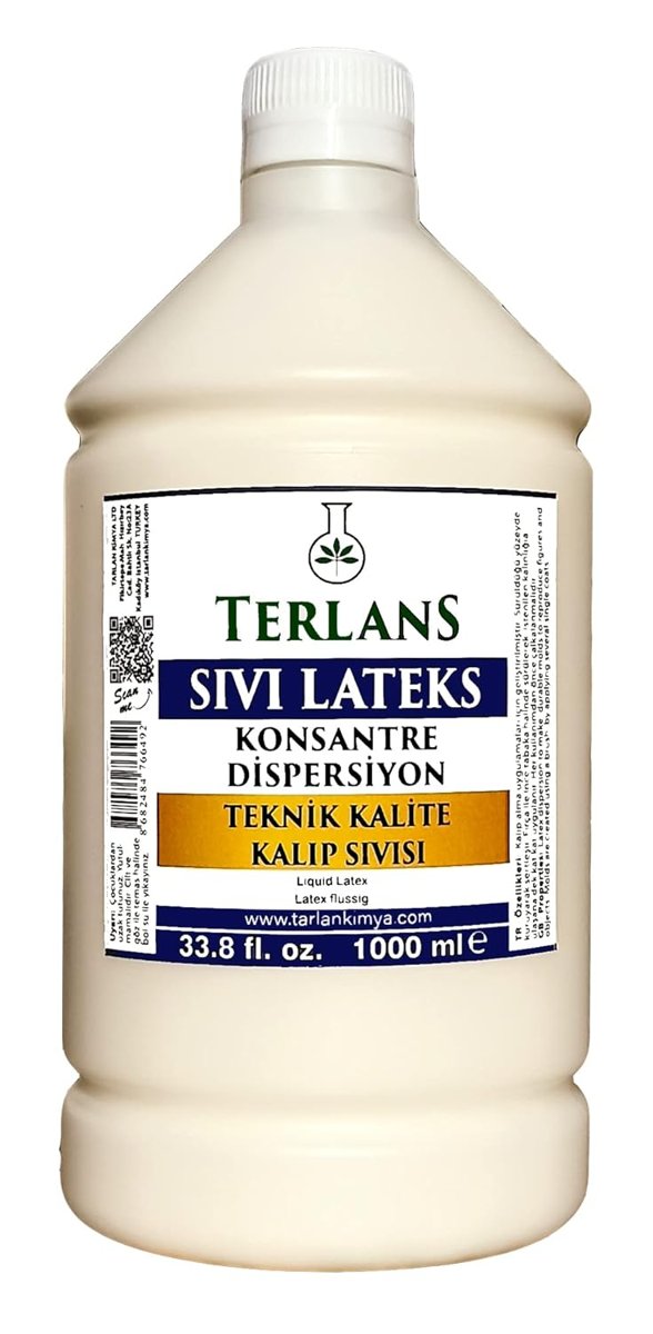 TERLANS Sıvı Lateks Konsantre Kalıp Sıvısı 1000 ml Teknik Kalite Liquid Latex