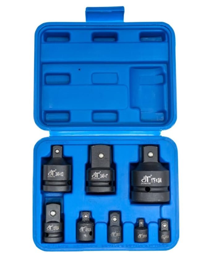 AEE® 8 Parça Profesyonel Lokma Adaptör Seti Cr-V Lokma Dönüştürücü Adaptör Seti 1/4" 3/8" 1/2" 3/4" 1" Çevirici Adaptör Havalı Somun Sıkma Tabanca Uyumlu Darbeli Matkap El Lokması Adaptörü