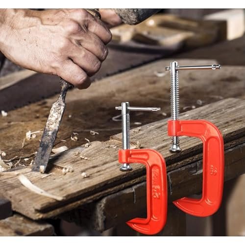 AEE® 3’lü Mini C Tipi İşkence Mengenesi Seti – 25 mm, 50 mm, 75 mm | Karbon Çelik Gövde, Döküm Metal Sıkıştırma Aparatı | Ahşap, Metal, Hobi ve Atölye Kullanımı İçin