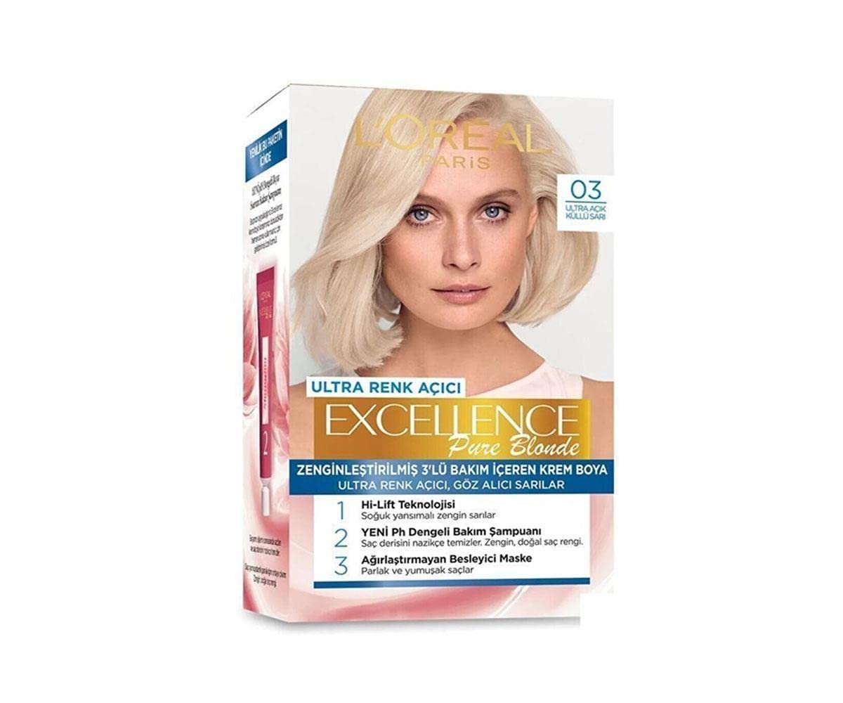 L’Oréal Paris Excellence Creme Saç Boyası - 03 Ultra Açık Küllü Sarı