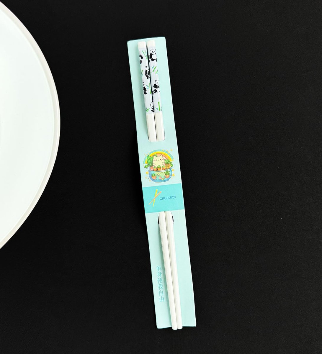 Desenli Metal Chopstick (Gri)