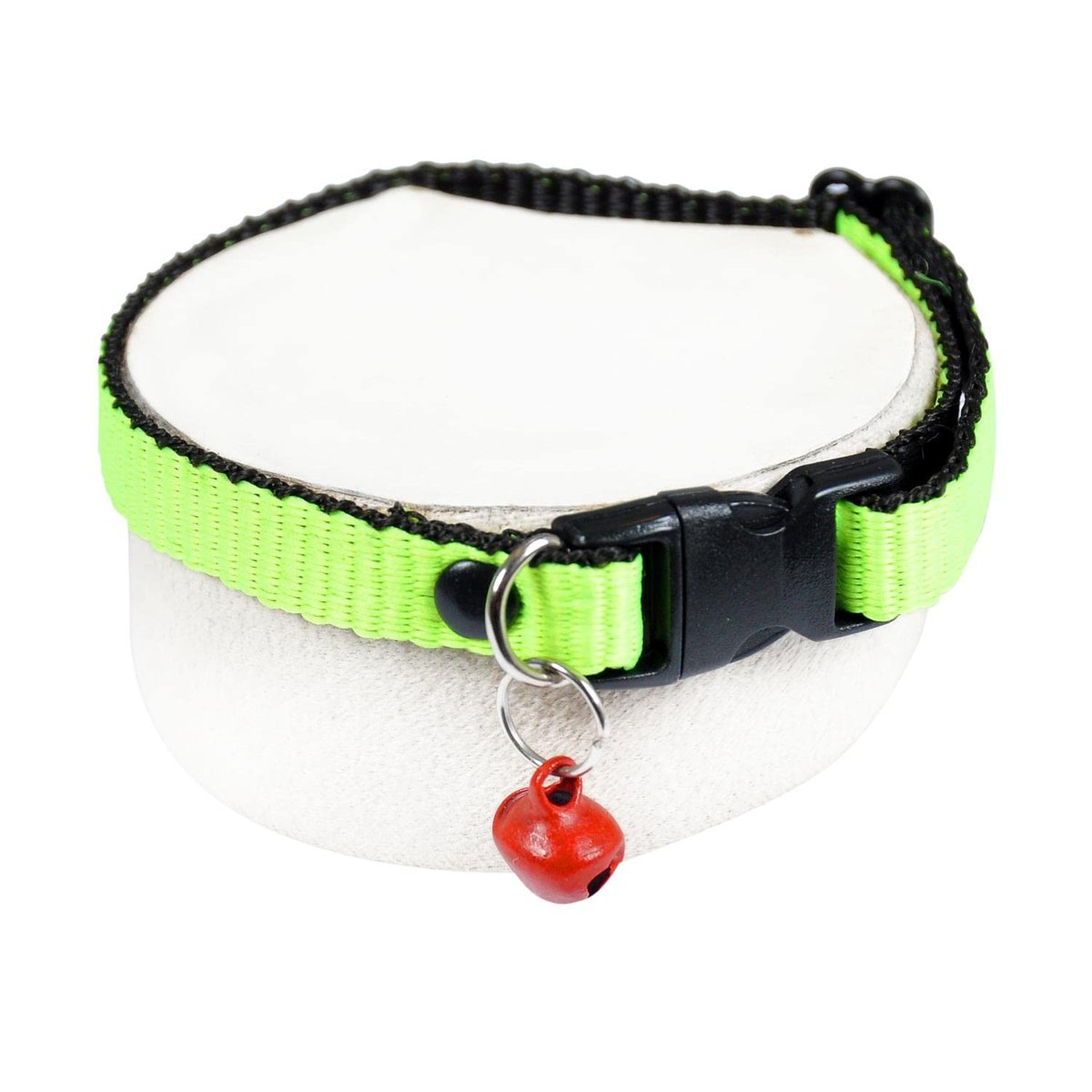 Neon Zilli Kedi Tasması Fıstık Yeşili Boyun Tasma Ayarlı