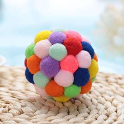 AEE® 2 Adet Çıngıraklı Zilli Peluş Kedi Topu 7 cm – Büyük Boy Sesli Kedi Oyuncağı, Dayanıklı Yumuşak Toplar, Enerji Atıcı İnteraktif Oyun Topu El Yapımı