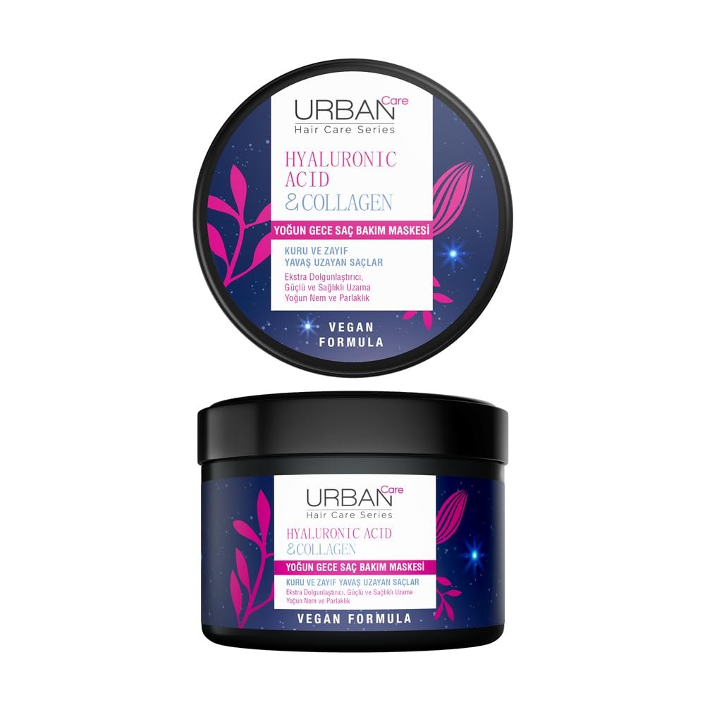 URBAN Care Hyaluronik Asit  Kolajen Kuru ve Cansız Saçlara Özel Yoğun Gece Saç Bakım Maskesi 230 ml-