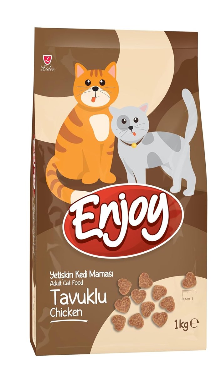 Enjoy Kuru Kedi Maması, Tavuklu, Yetişkin, Keten Tohumu ile Omega 3 & 6 Katkısı, 1 Kg