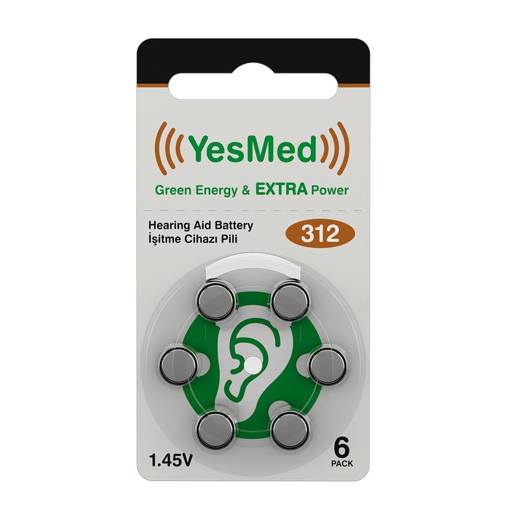 YesMed Extra Power 312 Numara İşitme Cihazı Pili (10 Paket x 6 Adet = 60 Adet Pil)