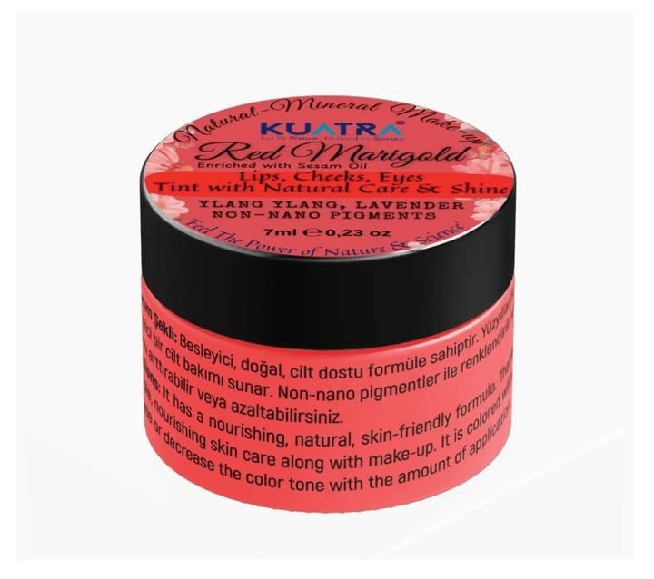 Kuatra Red Marigold Doğal İçerikli Nemlendirici - Antioksidan Işıltı Veren Balm (Ruj - Allık - Göz F