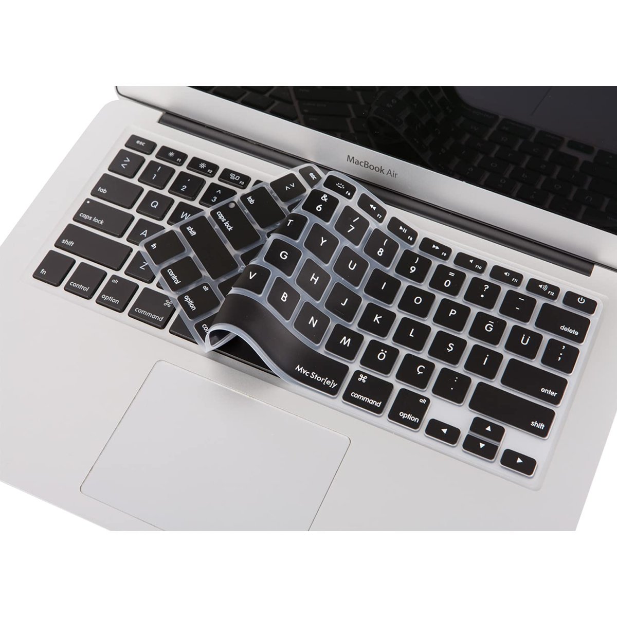 McStorey MacBook Silikon Klavye Kaplama Air Pro Eski USB li Modeller 2008-2017 Uyumlu Ultra İnce Koruyucu Film US Amerikan İngilizce-Dikdörtgen Enter-MacBook Us-To-Tr Klavye Siyah