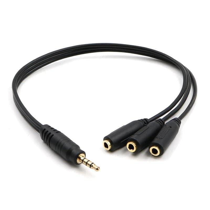 PrimeX PX-3AUX 3’lü Stereo Çoklayıcı, 3.5 mm AUX Jak Splitter Kablo, 1 Erkek Giriş 3 Dişi Çıkış, Kulaklık Hoparlör Telefon PC Araç Ses Paylaşım Adaptörü