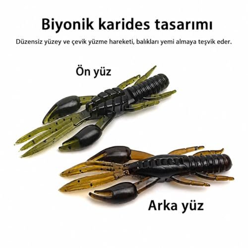 Valkyrie 30 Parça Yumuşak Karides Yem Seti Jig Başlı Silikon Olta Yemi Kutulu