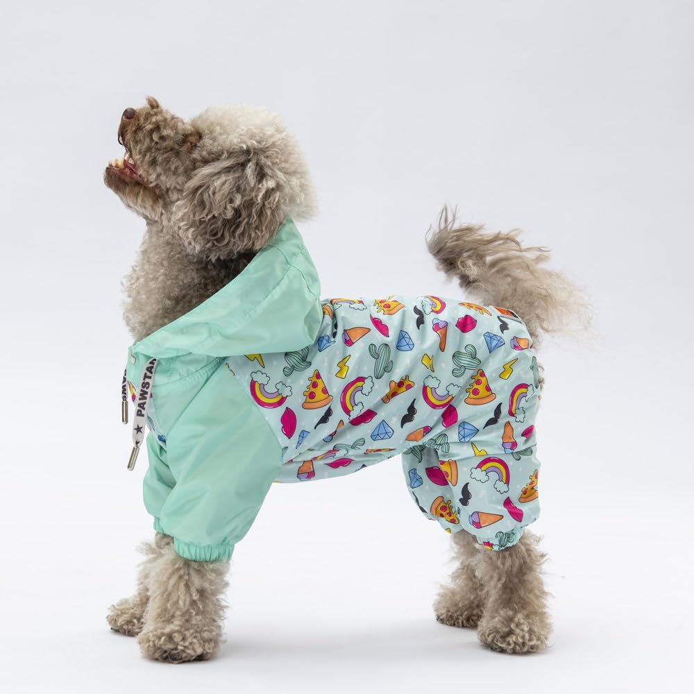 Pawstar Tokyo Polarlı Su Geçirmez Küçük Irk Köpek Yağmurluk Tulum (L)