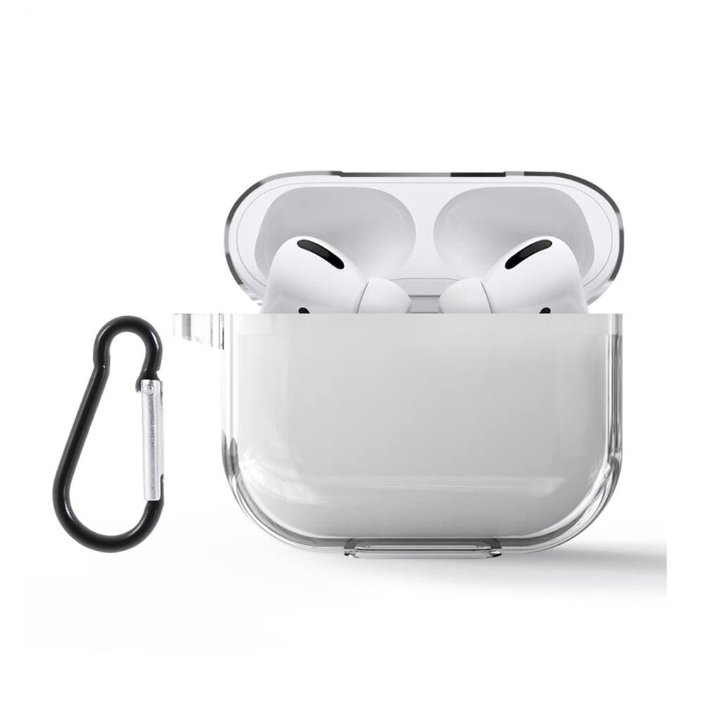 Coverzone Airpods Pro 2 ile Uyumlu Şeffaf Silikon Kılıf Tam Koruma Kancalı Anahtarlık Delikli Apple Airpods Pro 2 ile Uyumlu Şeffaf Silikon Kılıf