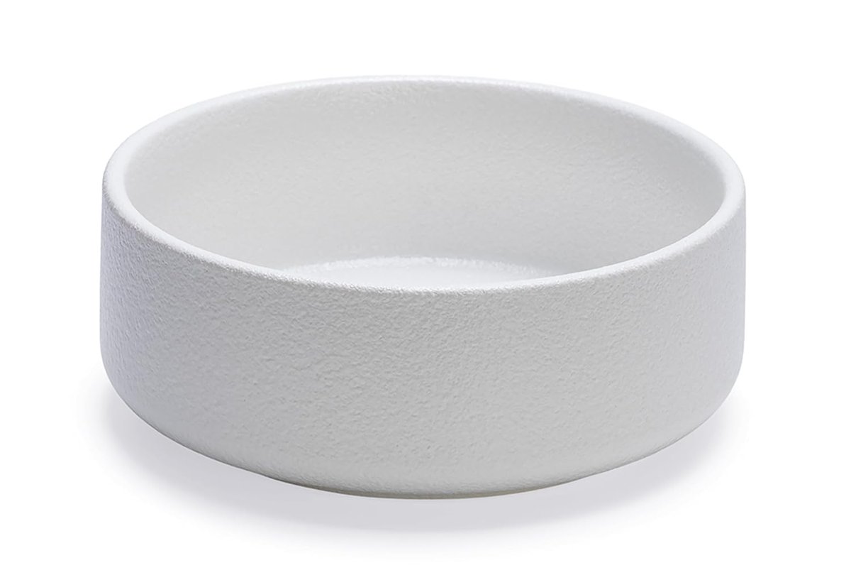Beeztees DBL Köpek Mama Su Kabı, Seramik, Mat Beyaz, 18cm, 1200ml