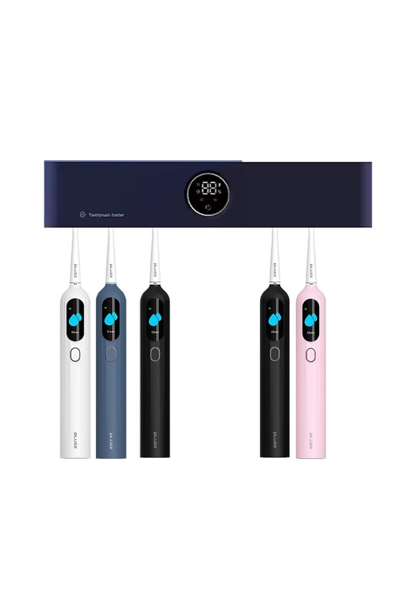 Pluzz Şarj Edilebilir Diş Fırçası Tutacağı Tam Otomatik Sensörlü Uv Sterilizatör (Led Teknolojisi) M