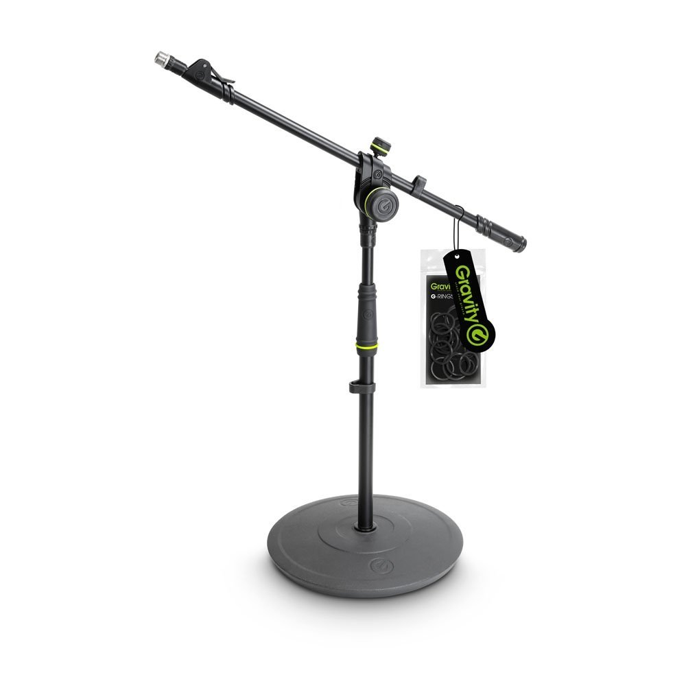 Gravity Ms 2222 B Yuvarlak Tabanlı Kısa Mikrofon Standı Ve 2 Nokta Ayarlama Teleskopik Bom (Gms222B)