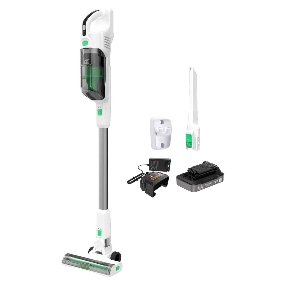 Black + Decker REVSV18D1-QW 18V 2Ah 4'ü 1 arada Şarjlı Dikey Süpürge