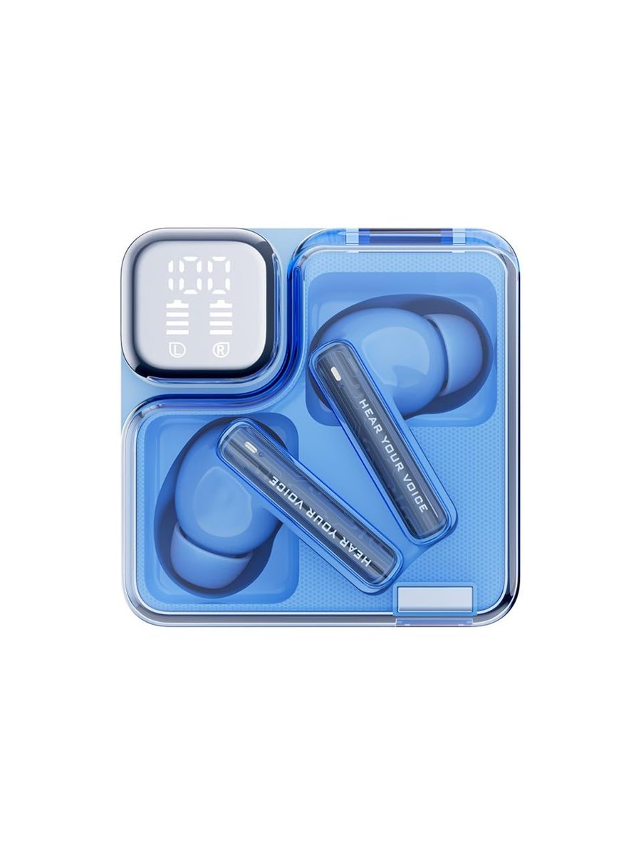 QCY T31 Melobuds Neo ENC 4 Mikrofon Dijital Güç Göstergesi Bluetooth 5.3 Kablosuz Kulaklık Mavi