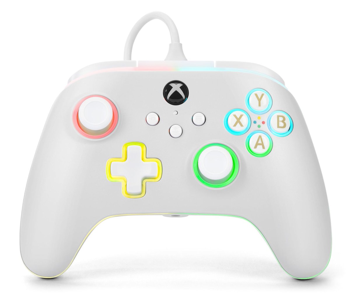 PowerA Lumectra ile Xbox Series X|S için Advantage Kablolu Oyun Kumandası - Beyaz
