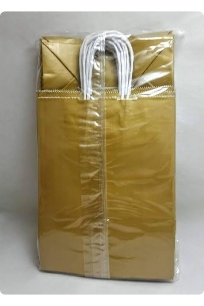 Kağıt Canta Altın Sarısı 15 * 8 * 20 Cm (5 Adet)
