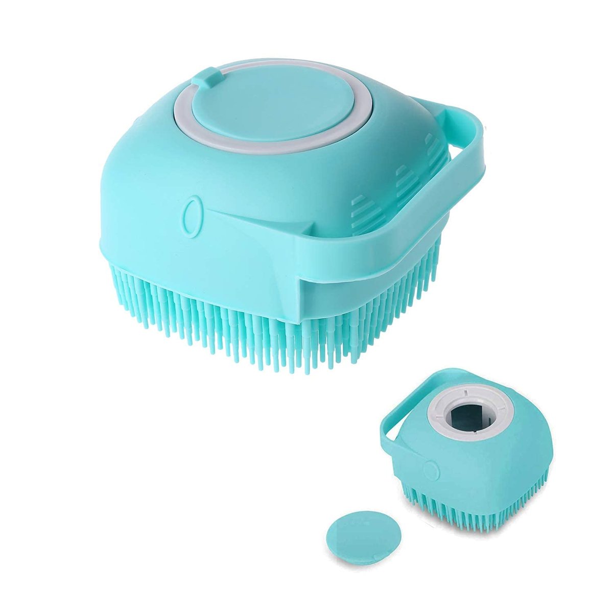 Kyrotech Silikon Banyo ve Duş Fırçası, Dahili Sabun  Şampuan Hazneli, Yumuşak Masaj Etkili, Ergonomi
