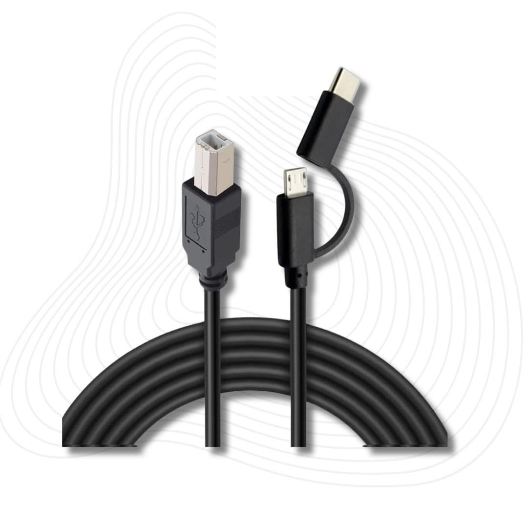 Lunatic 3351 Type C +Micro Usb Yazıcı Printer Piyano Midi Bağlantı Kablosu Hızlı USB C USB B Midi ci