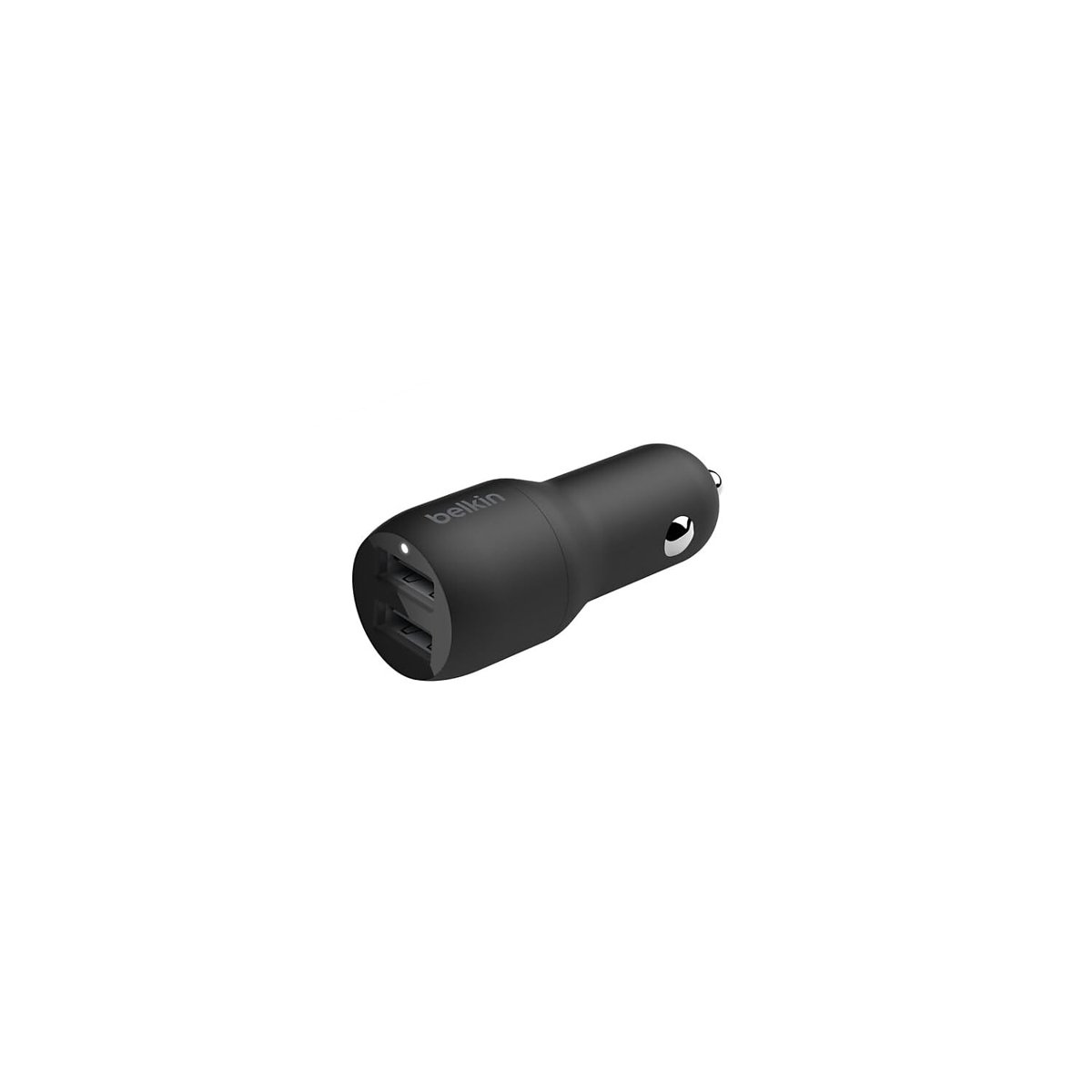 Belkin Boost Charge Çift Bağlantı Noktalı 24 W Araç Şarjı, iPhone ve Android telefon uyumlu, Siyah,