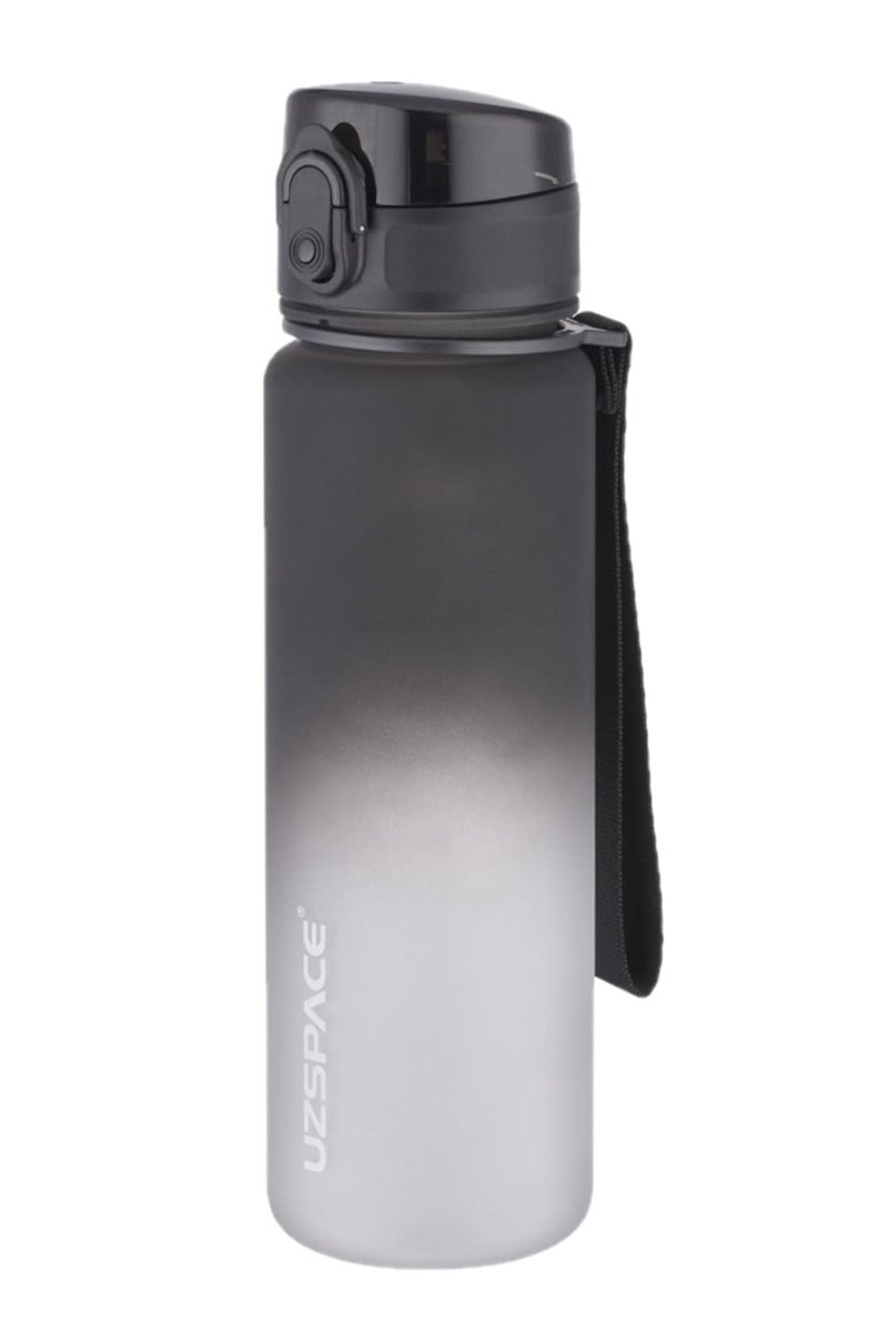 Uzspace FiftyFifty 500ml Çift Renk Softtouch FF Collection Tritan Su Matarası Siyah-Beyaz