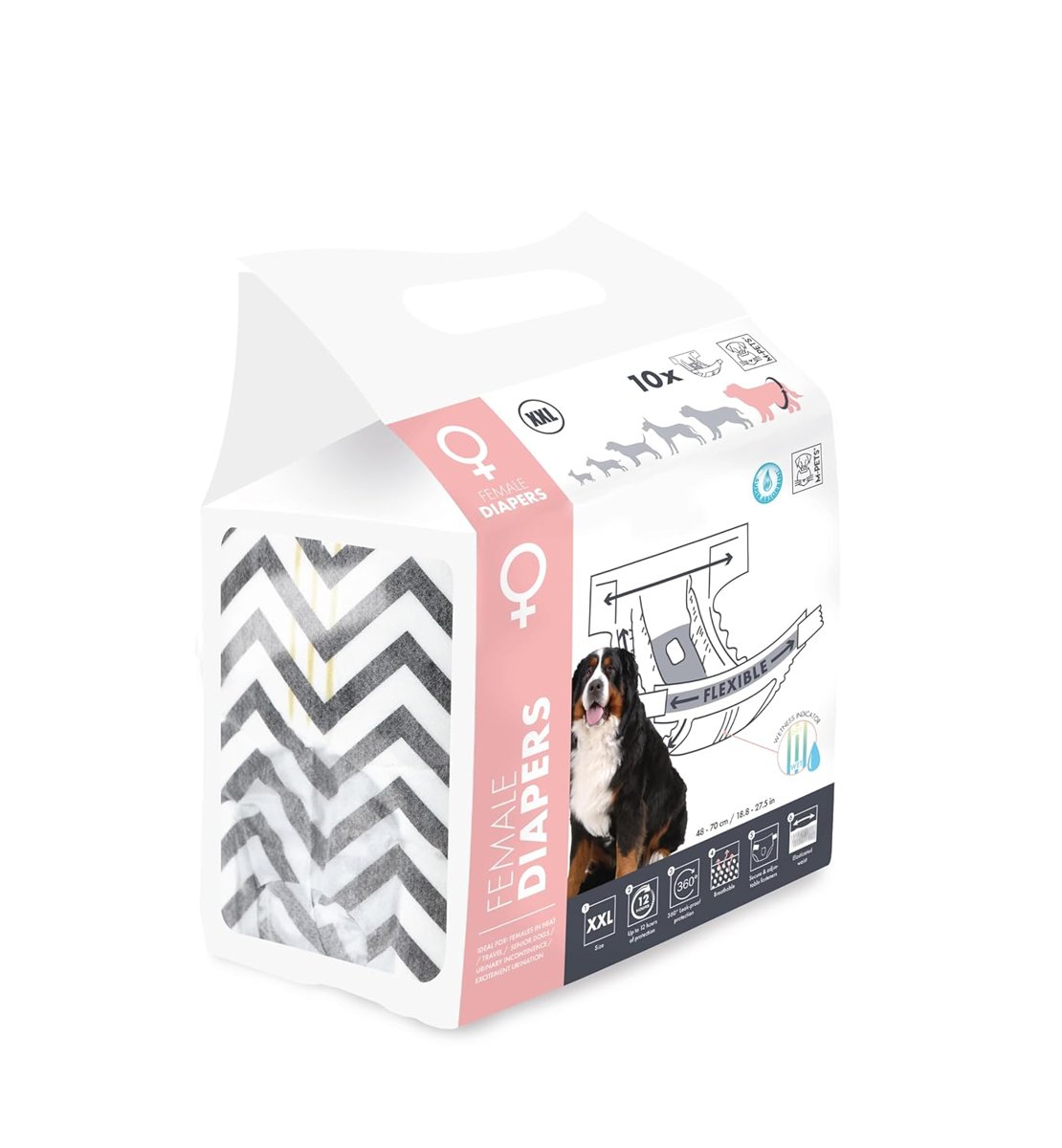 M-PETS DIAPERS DİŞİ KÖPEKLER İÇİN KÜLOT (XXL) 10LU