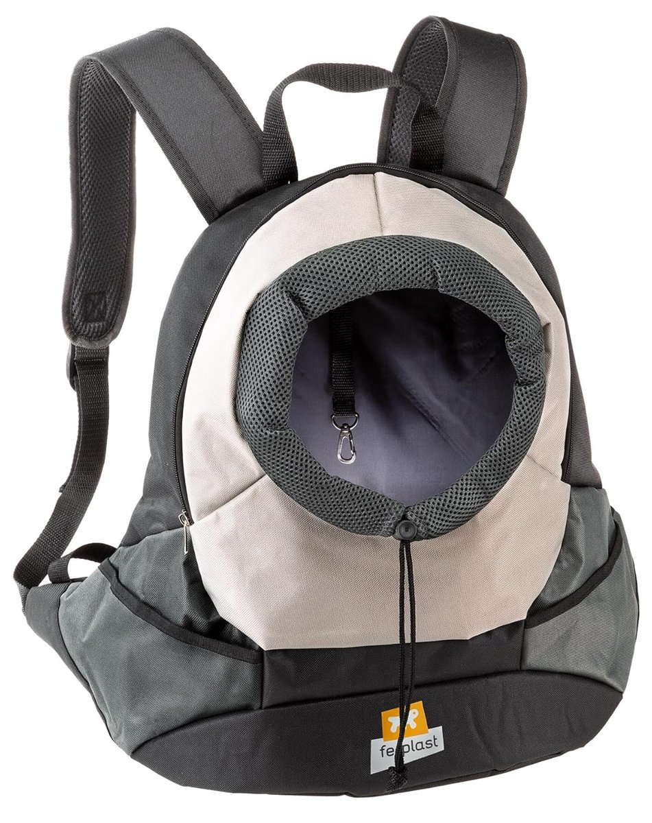 Ferplast Kangoo Large küçük köpek taşıma çantası, dolgulu omuzlar, sağlam ve dayanıklı malzeme, gri
