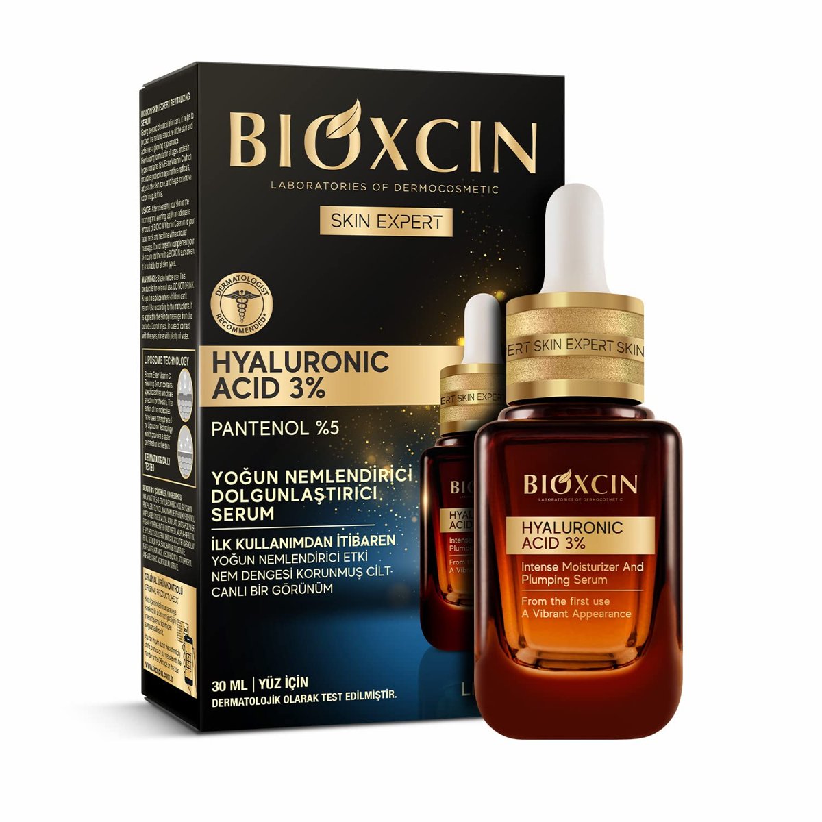 Bioxcin Hyaluronic Acid Serum 3% – Yoğun Nemlendirici ve Dolgunlaştırıcı Yüz Serumu – Pantenol (B5), Lipozom Teknolojili – 30 ml