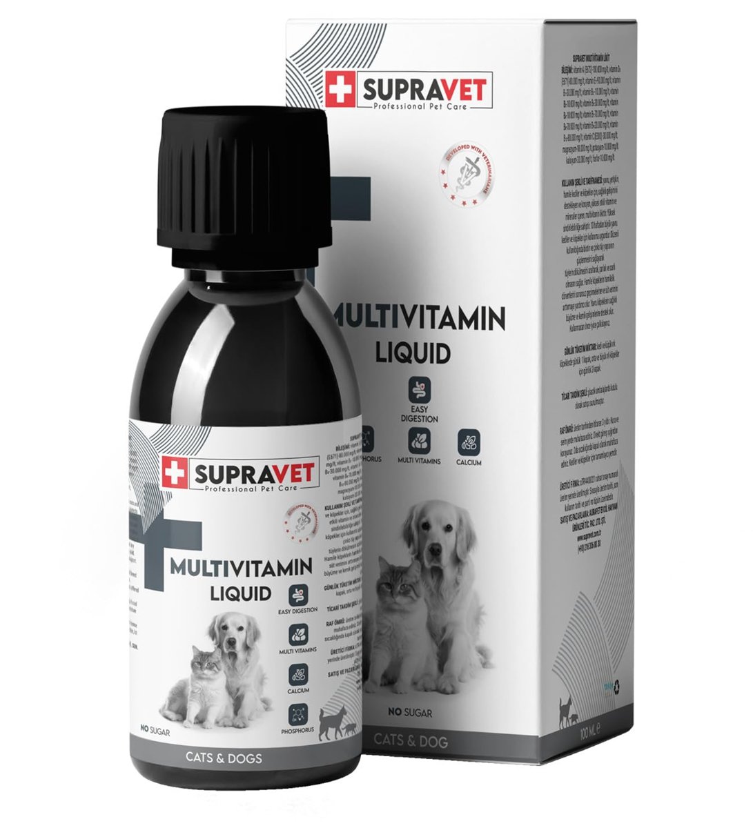 Supravet Multivitamin Kedi ve Köpek Sağlığı için Sıvı Damla 100 ML