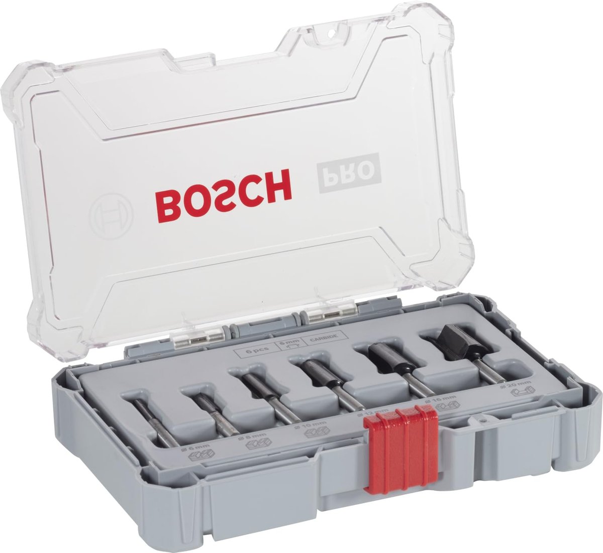 Bosch Profesyonel 6 parçalı oluk freze seti (ahşap için, 6 mm şaftlı üst frezeler için)