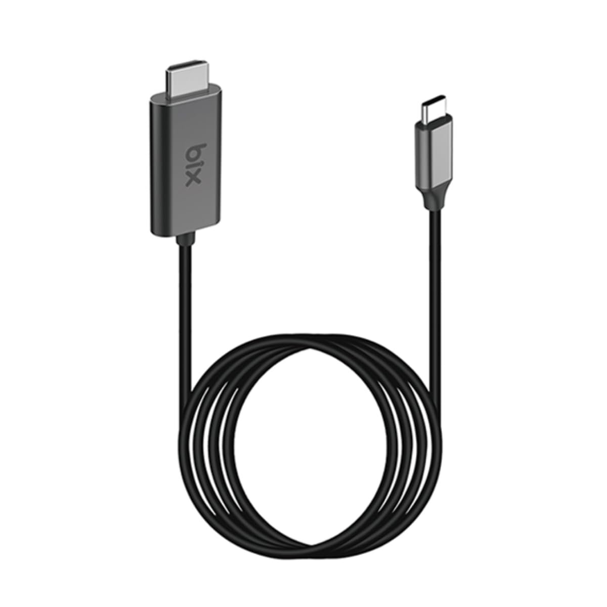 Bix BX02HB USB-C to 4K@30Hz HDMI Kablo 1.8 metre Windows Mac Android Uyumlu HDCP Destekli Gri