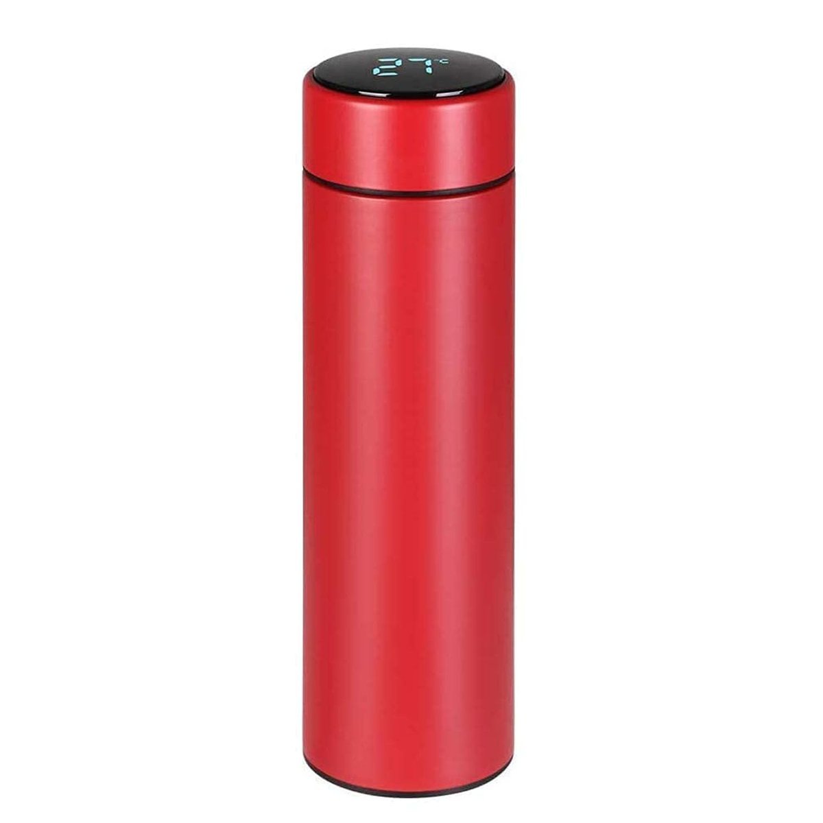 Paslanmaz Çelik Dijital Termometreli 500 ml Sıcak Soğuk Tutan Çay Kahve Su Termosu FC045 (Kırmızı)