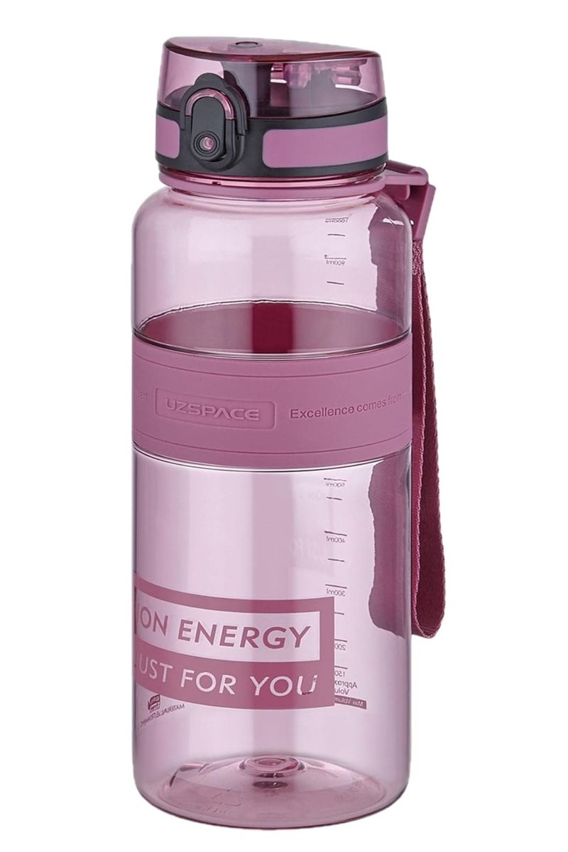 Uzspace Tritan Su Matarası 1000ml 1 Litre Büyük Boy Yenilenen Renkler Erik Kırmızısı