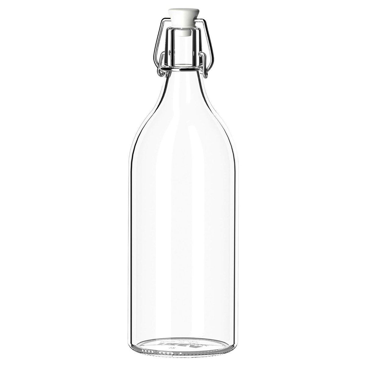 IKEA KORKEN şeffaf cam şişe, tıpalı, yağ, sirke, içecek, bira, su, kombucha, kefir, soda için sallan