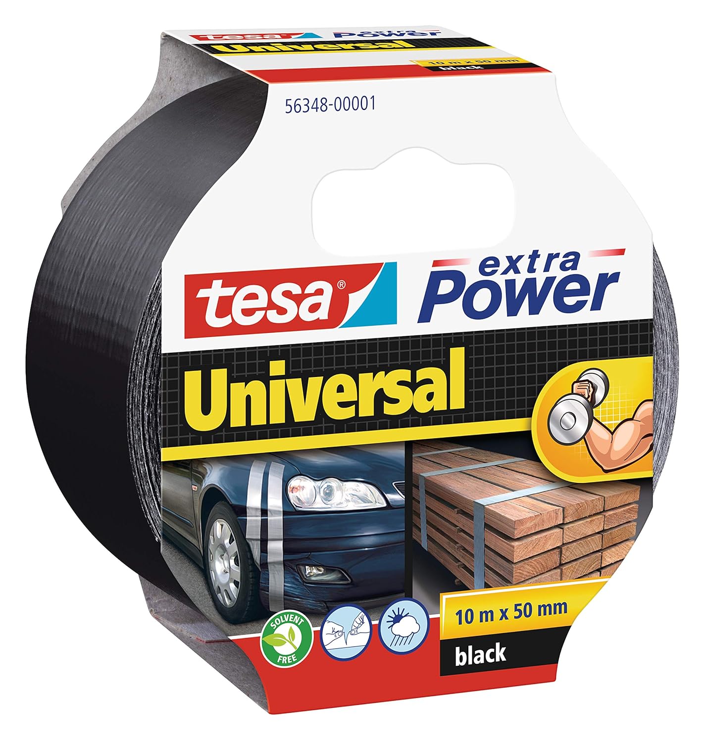 Tesa Duct Tamir Bandı, Extra Power Universal, Siyah, 10m X 50mm