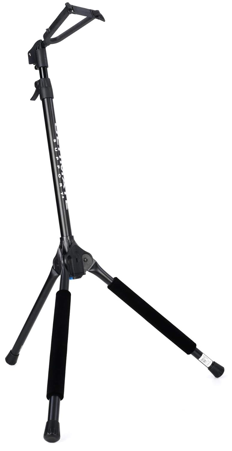 Ultimate Support GS-100+ Genesis Guitar Stand Genesis® Serisi Plus Ayarlanabilir Yükseklikte, Asılı Stil Gitar Standı | Sehpası - İtme Düğmeli Bacak Kilitleme Mekanizmasıyla