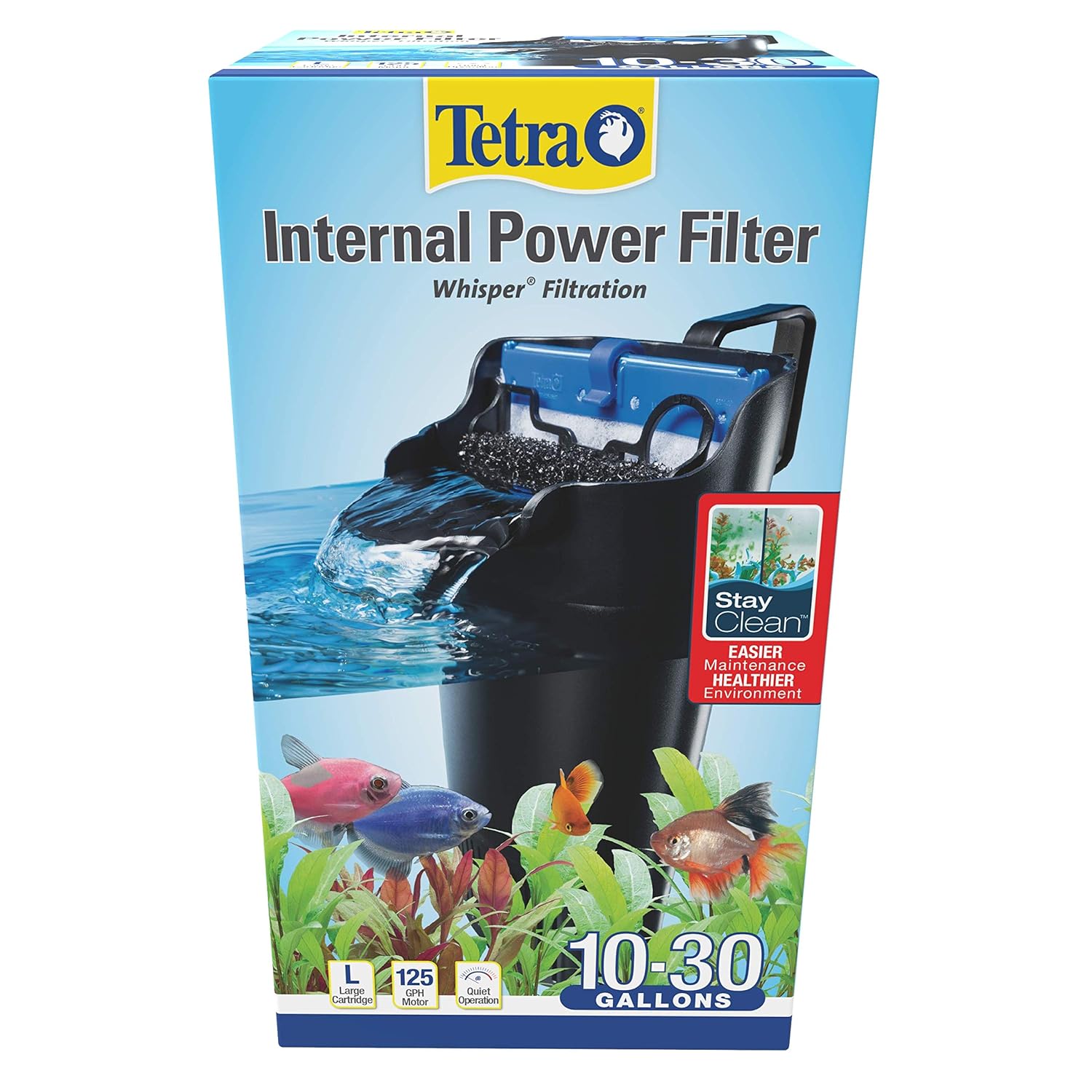 Tetra Whisper İç Filtre 10 ila 30 Galon, Akvaryumlar için, Hava Pompalı Tankta Filtrasyon