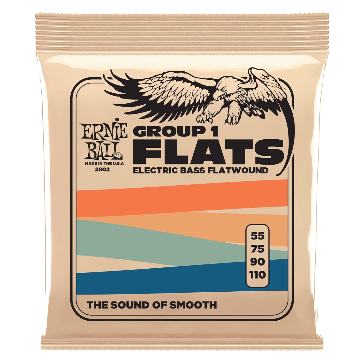 Ernie Ball Flatwound Grup I Elektrik Bas Telleri, Ölçü 55-110