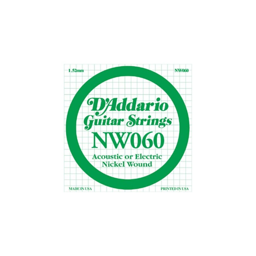D'Addario Nw060 Elektro Ve Akustik Tek Tel, (Kalin Mi),