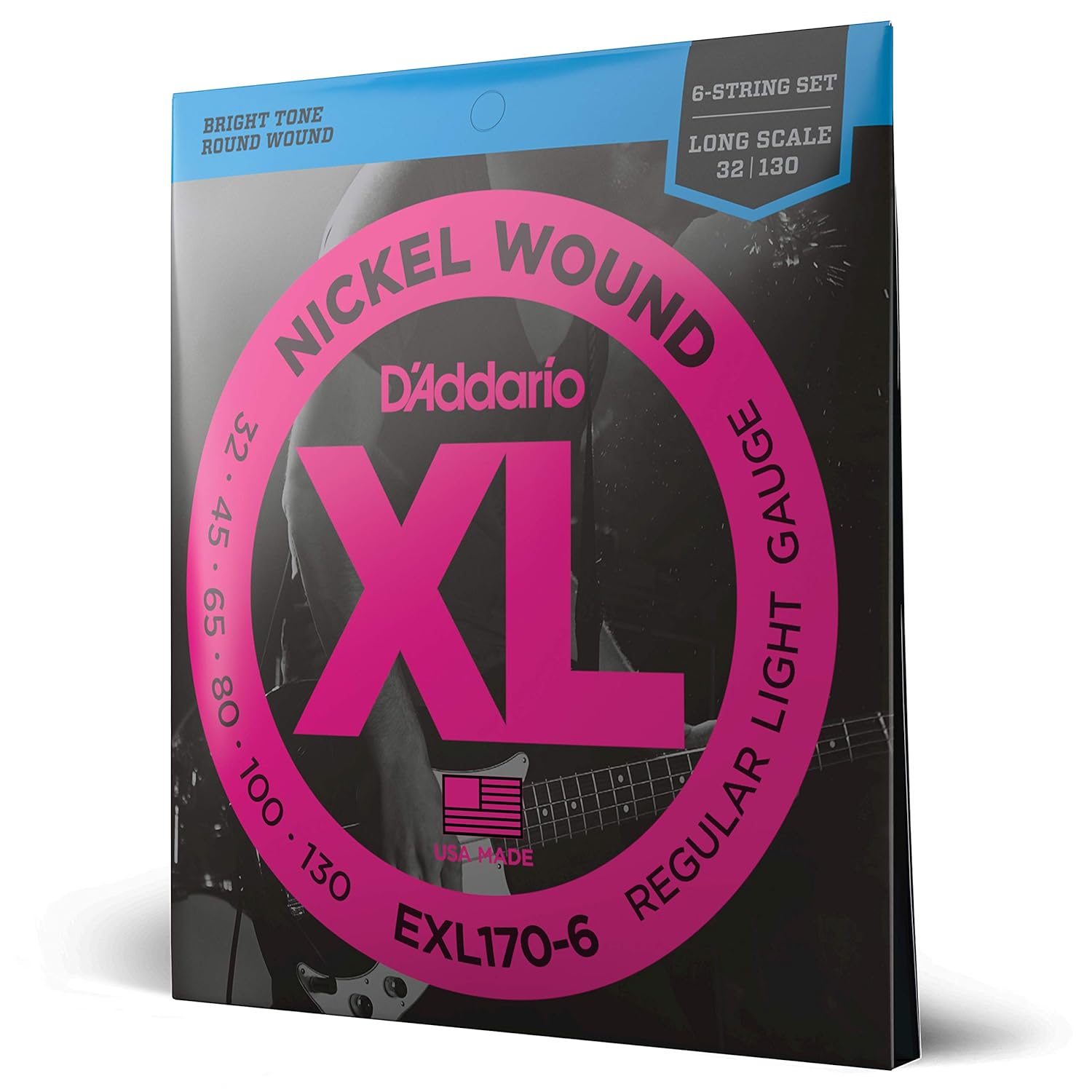 D'Addario Exl170-6 Bas Gitar Tel Seti, 6 Telli, Xl, 32-130, Long Sca