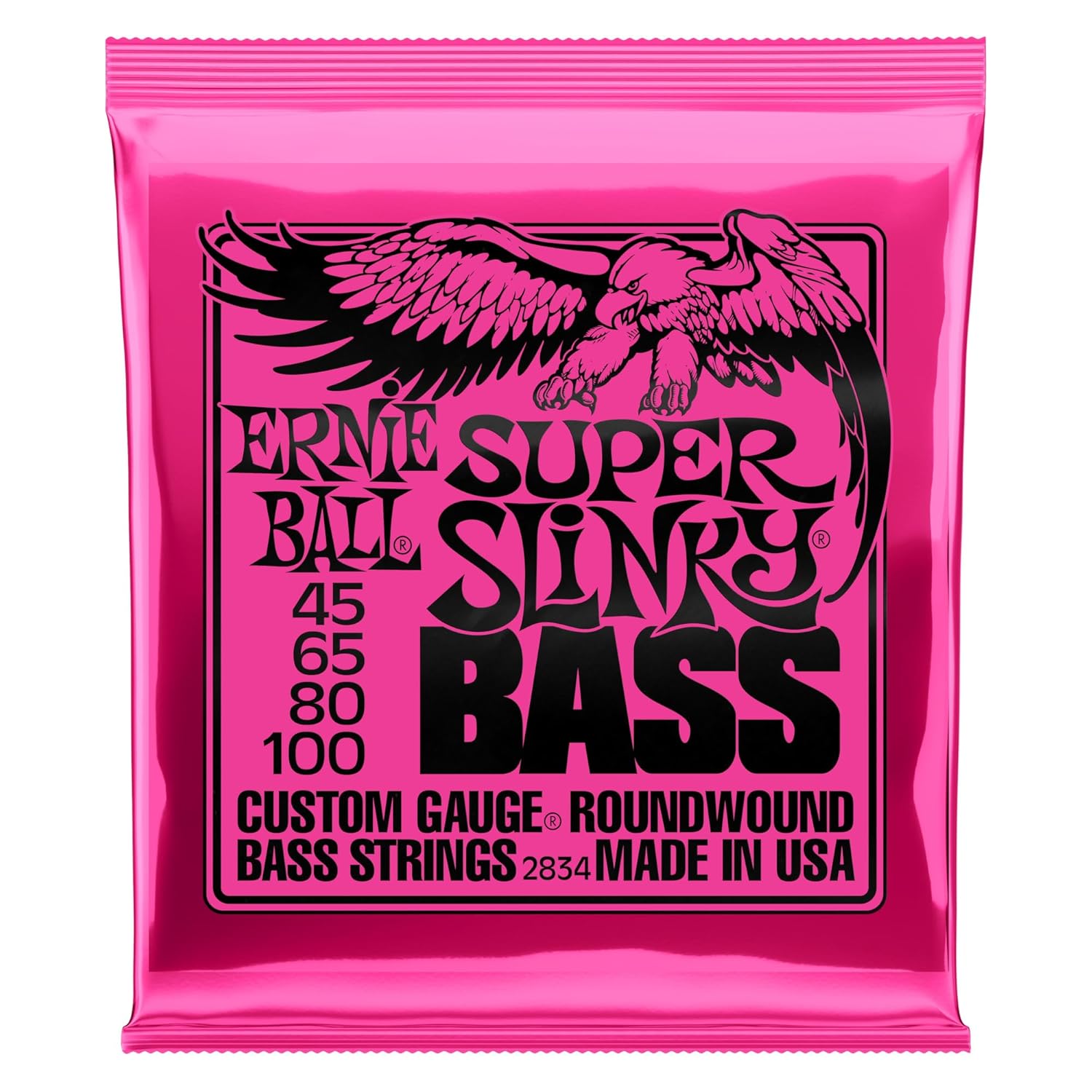 Ernie Ball Super Slinky Elektronik Bas Gitar Telleri, Kalınlık 45-100